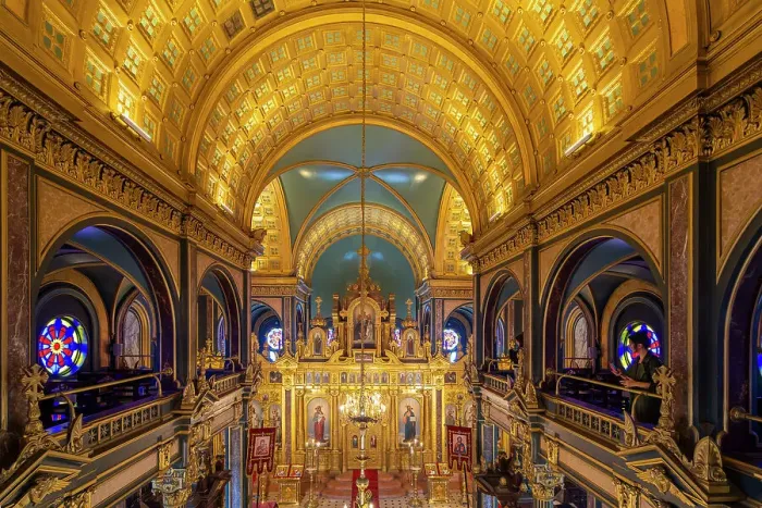 Framed Print : Golden interior of Iron Saint Stephen's Orthodox Church, UNESCO, Balat, Fatih District, Istanbul Province, Turkey