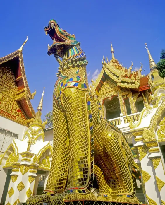 Framed Print : Golden lion, Wat phrathat Doi Suthep, Chiang Mai, Thailand, Asia Framed Print : Golden lion, Wat phrathat Doi Suthep, Chiang Mai, Thailand, Asia