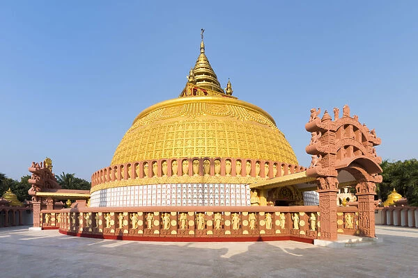 Golden Stupa of a buddhist temple in Mandalay, Myanmar