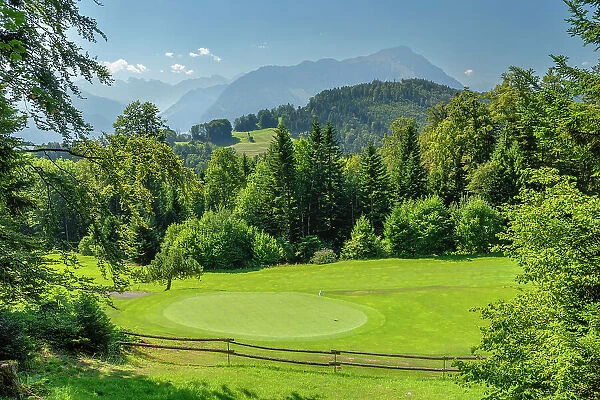Golf course at Buergenstock Mountain, Canton Niewalden, Lake Lucerne, Switzerland
