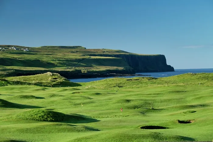 Framed Print : Golf Course along Coastline, Doolin, County Clare, Ireland Framed Print : Golf Course along Coastline, Doolin, County Clare, Ireland