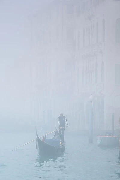 Gondola on the Grand Canal, Venice, Veneto, Italy