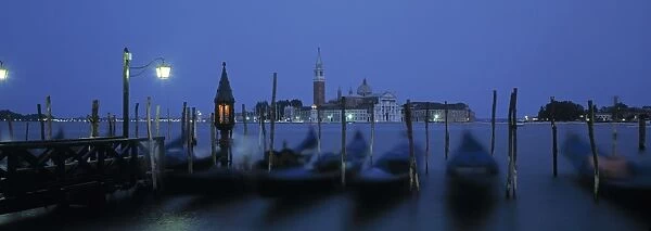 Gondolas by St. Marks Sq, Venice, Italy