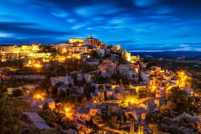 Framed Print : Gordes at Night, Provence, France Framed Print : Gordes at Night, Provence, France