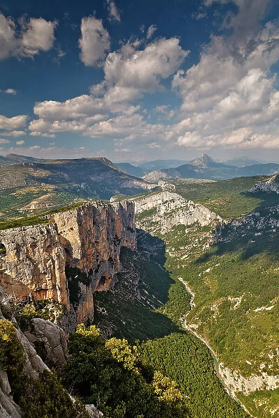 Gorges of Verdon, Provence, France. A panoramic view of canyon
