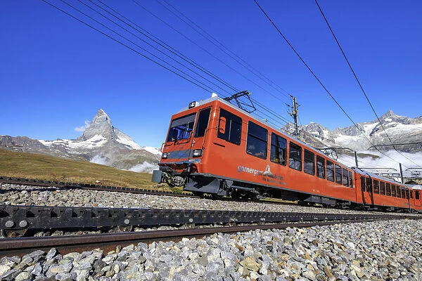 The Gornergrat Bahn train, Zermatt, Valais Switzerland