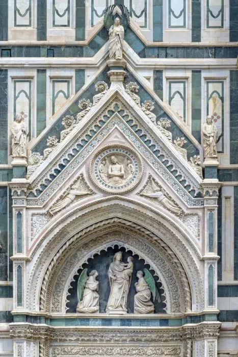 Framed Print : Gothic Revival faazade (detail) of Florence Cathedral (Duomo di Firenze)