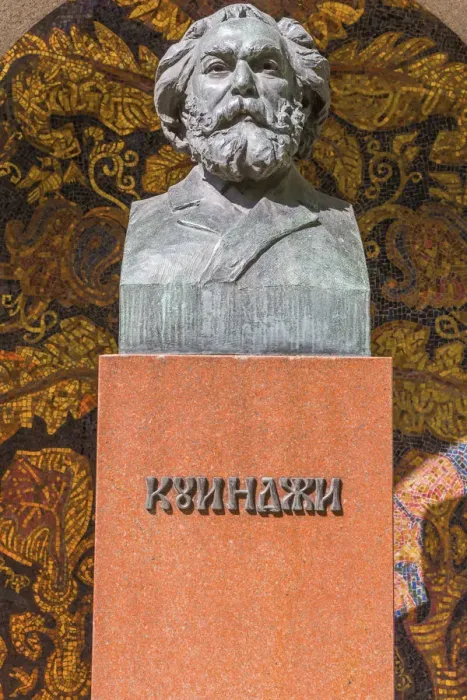 Framed Print : Grabe of painter Arkhip Kuindzhi, Tikhvin Cemetery, Alexander Nevsky Lavra, Saint