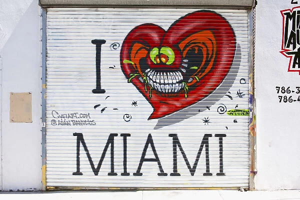 Graffiti street art in the Wynwood Art District of Miami, Florida, USA