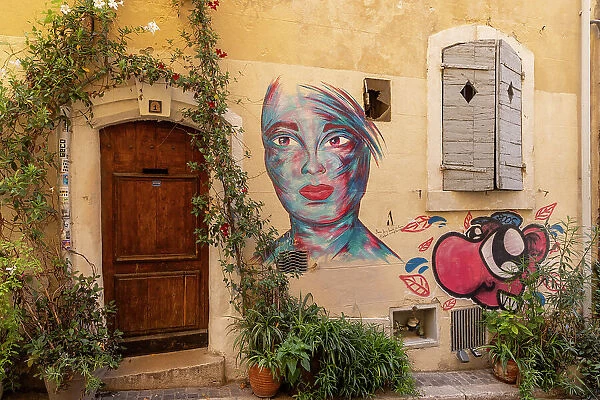 Graffiti on a wall in the Panier, Marseille, Bouches-du-Rhone, France