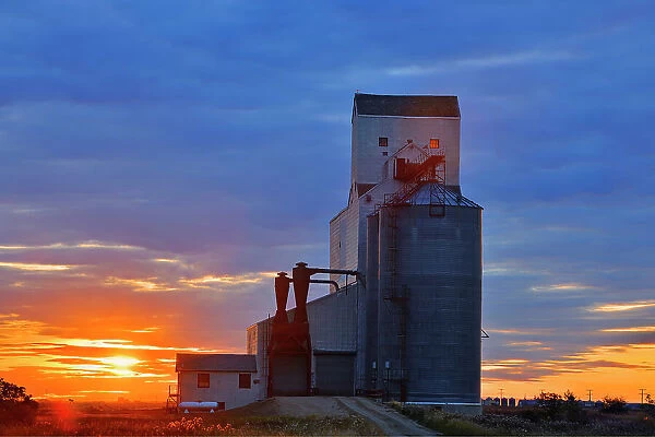 Grain elevator at sunset MooseJaw Saskatchewan, Canada
