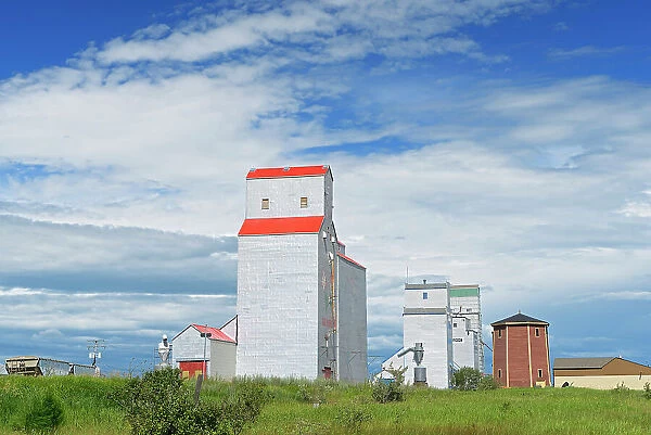 grain elevators and clouds Kenaston Saskatchewan, Canada