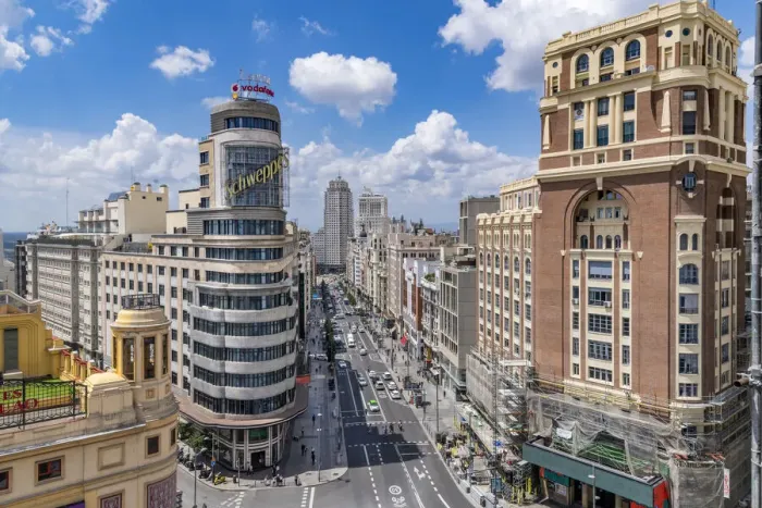 Framed Print : Gran Via and city skyline, Madrid, Community of Madrid, Spain Framed Print : Gran Via and city skyline, Madrid, Community of Madrid, Spain