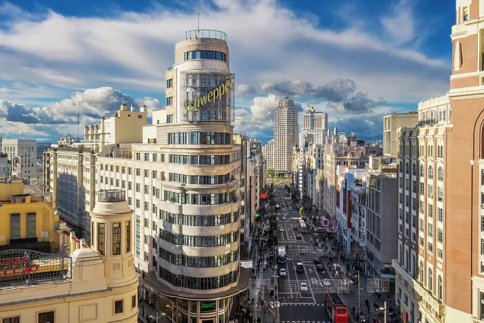 Framed Print : Gran Via and city skyline, Madrid, Spain Framed Print : Gran Via and city skyline, Madrid, Spain