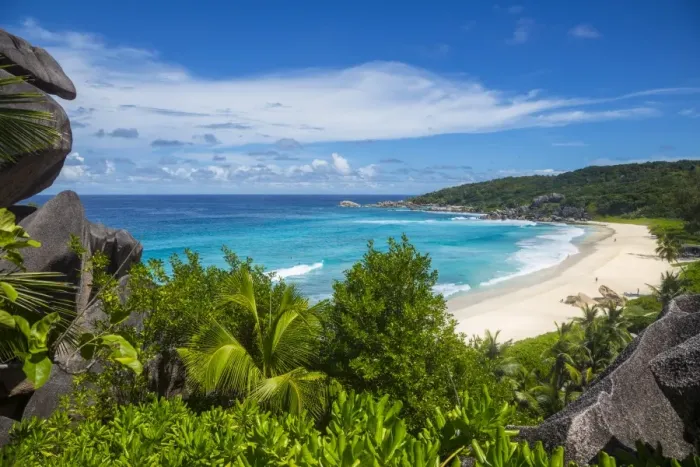 Framed Print : Grand Anse beach, La Digue, Seychelles Framed Print : Grand Anse beach, La Digue, Seychelles
