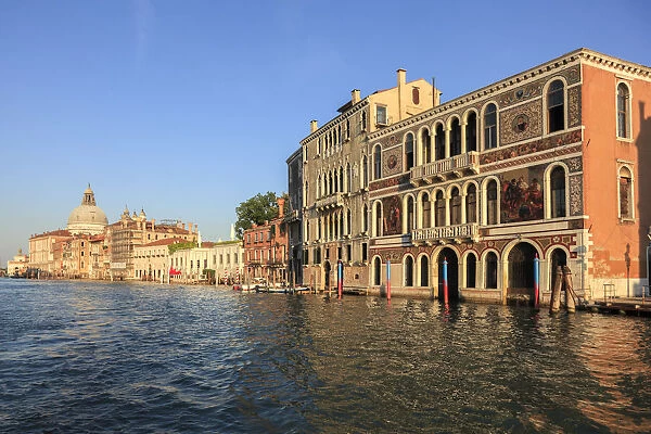 Grand Canal with Barbarigo and Santa Maria della Salute Church in the distance, Venice