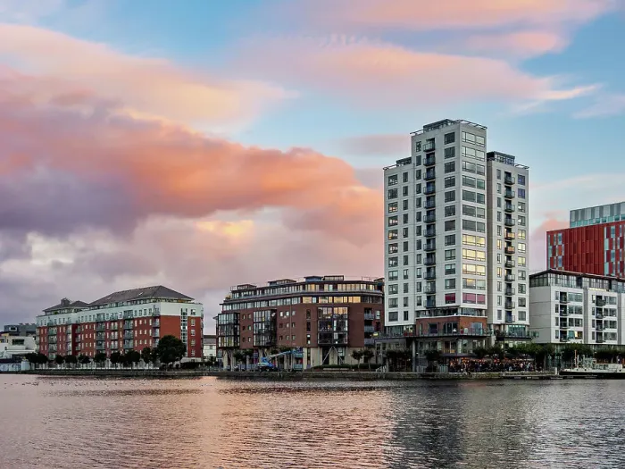 Framed Print : Grand Canal Dock at sunset, Dublin, Ireland