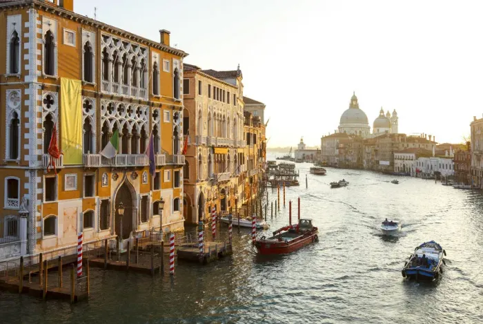 Framed Print : Grand Canal with Palazzo Cavalli Franchetti at left and Santa Maria della Salute Church Framed Print : Grand Canal with Palazzo Cavalli Franchetti at left and Santa Maria della Salute Church