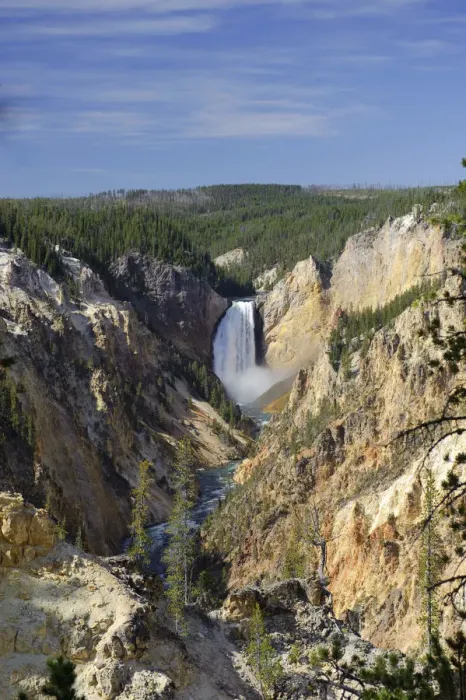 Framed Print : Grand Canyon of the Yellowstone and Yellowstone Falls, Yellowstone National Park, Wyoming
