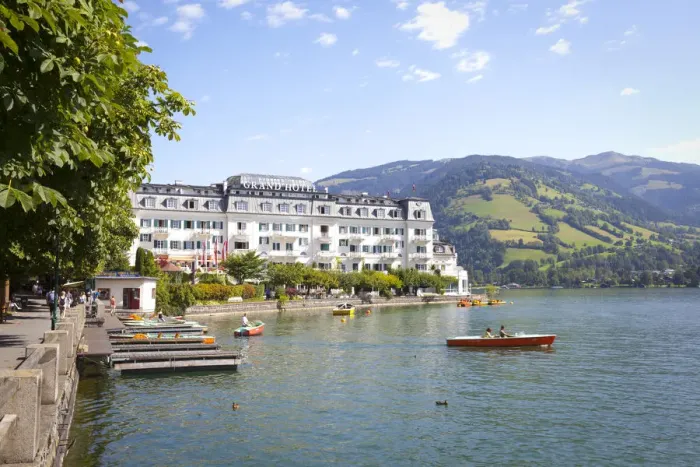 Framed Print : Grand Hotel on Lake Zell am See, Pinzgau, Salzkammergut, Austria Framed Print : Grand Hotel on Lake Zell am See, Pinzgau, Salzkammergut, Austria