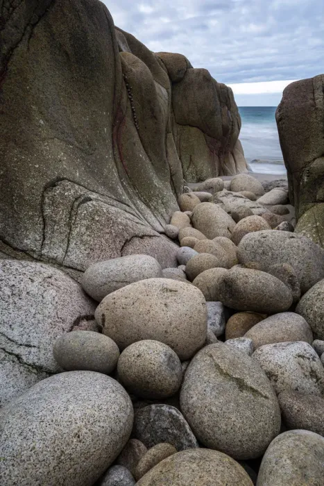 Framed Print : Granite boulders in a tiny Cornish cove, Porth Nanven, Cornwall, England. Autumn Framed Print : Granite boulders in a tiny Cornish cove, Porth Nanven, Cornwall, England. Autumn