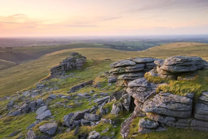 Framed Print : Granite outcrops at Black Tor on a summer evening, Dartmoor National Park, Devon, England Framed Print : Granite outcrops at Black Tor on a summer evening, Dartmoor National Park, Devon, England