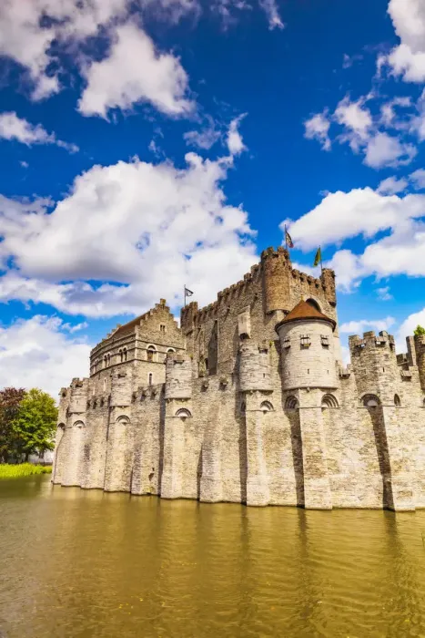 Framed Print : Gravensteen castle in Ghent at sunset, Belgium Framed Print : Gravensteen castle in Ghent at sunset, Belgium