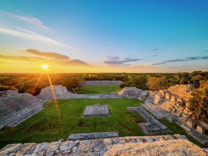 Framed Print : Great Acropolis at sunset, elevated view, Edzna Archaeological Site, Campeche State, Mexico Framed Print : Great Acropolis at sunset, elevated view, Edzna Archaeological Site, Campeche State, Mexico