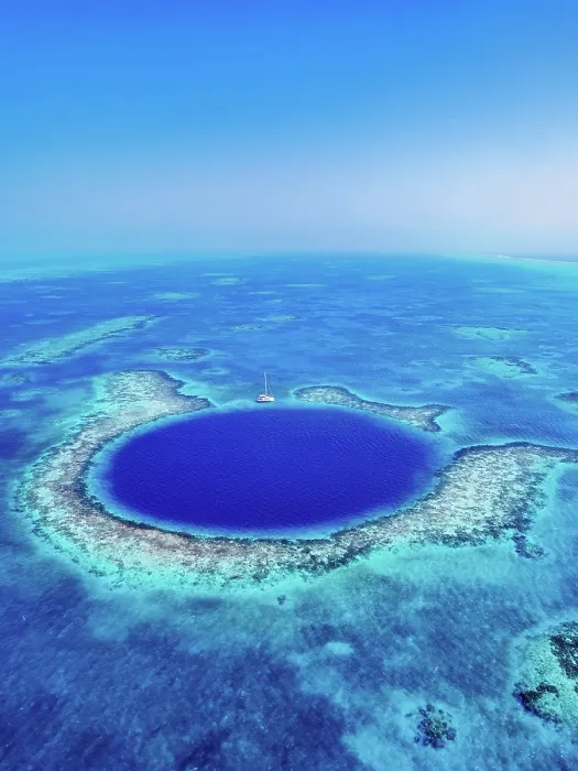 Framed Print : The Great Blue Hole, Lighthouse Reef, aerial view, Belize District, Belize Framed Print : The Great Blue Hole, Lighthouse Reef, aerial view, Belize District, Belize