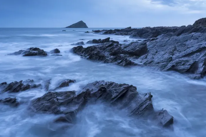 Framed Print : The Great Mewstone off the shore of Wembury Bay, South Hams, Devon, England. Spring Framed Print : The Great Mewstone off the shore of Wembury Bay, South Hams, Devon, England. Spring