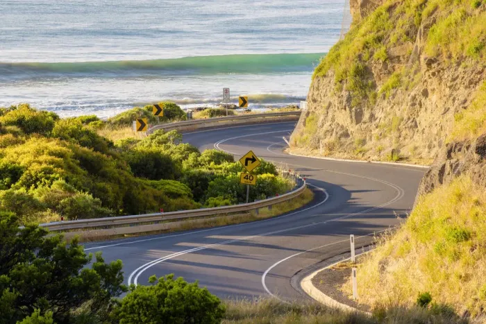Framed Print : Great Ocean Road, Victoria, Australia. Bending road Framed Print : Great Ocean Road, Victoria, Australia. Bending road
