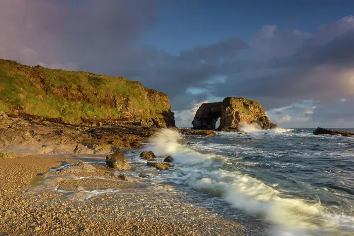Framed Print : The Great Pollet sea arch at sunrise, Fanad, County Donegal, Ulster region, west coast of Ireland, Ireland, Europe Framed Print : The Great Pollet sea arch at sunrise, Fanad, County Donegal, Ulster region, west coast of Ireland, Ireland, Europe