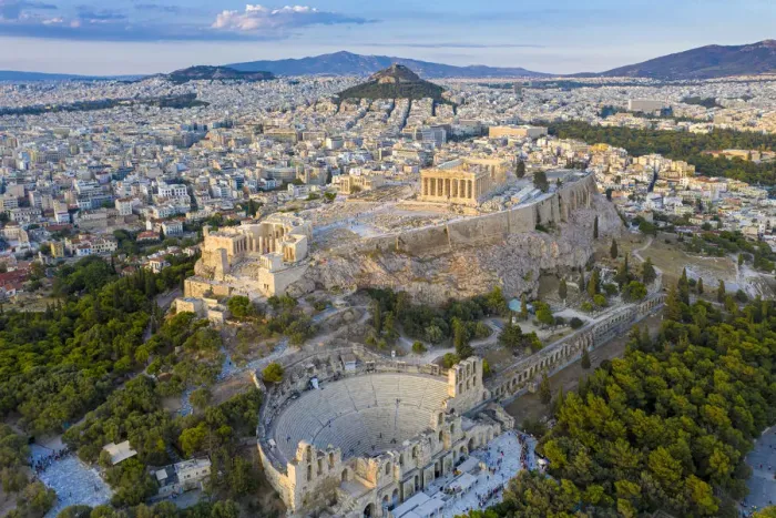 Framed Print : Greece, Athens, Aerial view of the Parthenon Framed Print : Greece, Athens, Aerial view of the Parthenon