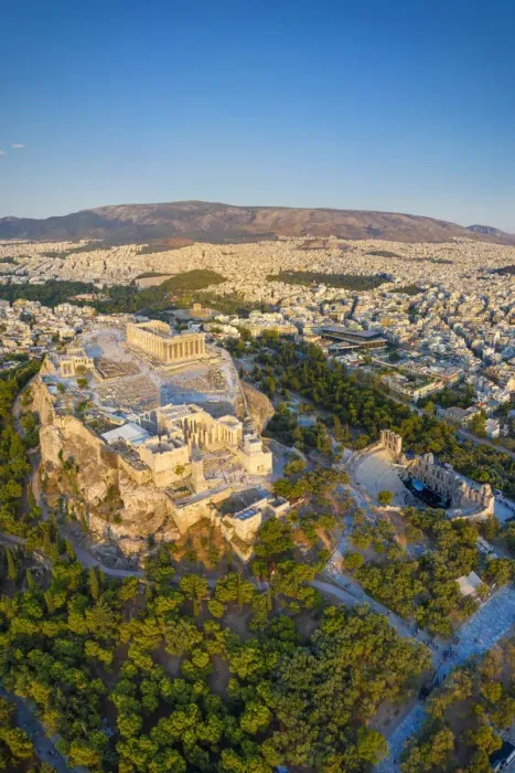 Framed Print : Greece, Athens, Aerial view of the Parthenon Framed Print : Greece, Athens, Aerial view of the Parthenon