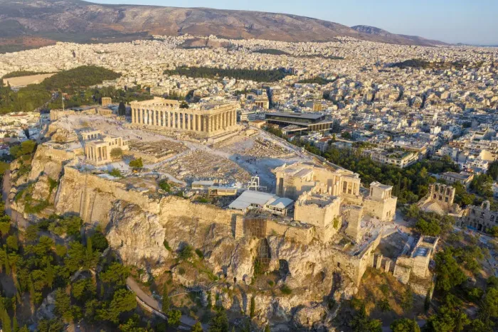 Framed Print : Greece, Athens, Aerial view of the Parthenon Framed Print : Greece, Athens, Aerial view of the Parthenon