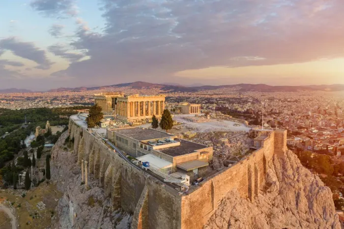Framed Print : Greece, Athens, Aerial view of the Parthenon Framed Print : Greece, Athens, Aerial view of the Parthenon