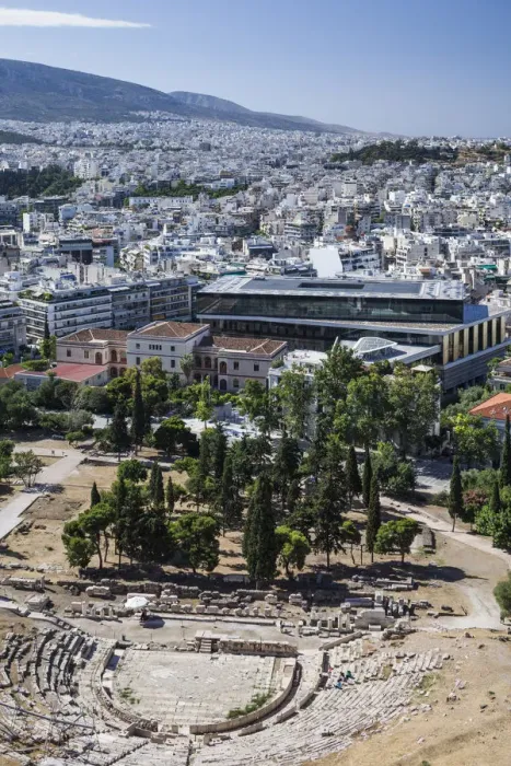 Framed Print : Greece, Athens, New Acropolis Museum and Theater of Dionysos Framed Print : Greece, Athens, New Acropolis Museum and Theater of Dionysos