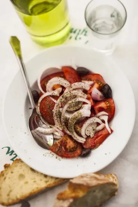 Framed Print : Greece, Athens, tomato and onion salad Framed Print : Greece, Athens, tomato and onion salad
