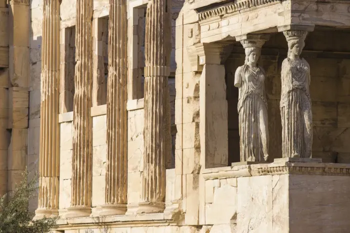 Framed Print : Greece, Attica, Athens, The Acropolis, The Erechtheion, Porch of the Caryatids