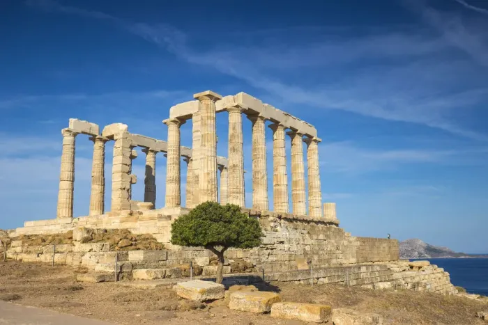 Framed Print : Greece, Attica, Athens, Cape Sounio, Temple of Poseidon Framed Print : Greece, Attica, Athens, Cape Sounio, Temple of Poseidon