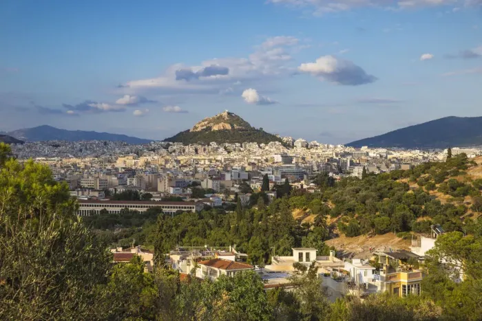 Framed Print : Greece, Attica, Athens, Greece, Attica, Athens, View of Central Athens towards Lykavittos Framed Print : Greece, Attica, Athens, Greece, Attica, Athens, View of Central Athens towards Lykavittos