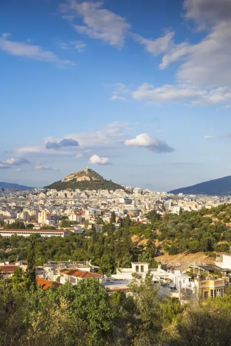 Framed Print : Greece, Attica, Athens, Greece, Attica, Athens, View of Central Athens towards Lykavittos