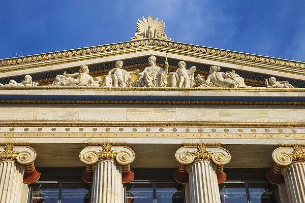 Greece, Attica, Athens, Neocassical pediment on the Academy of Arts