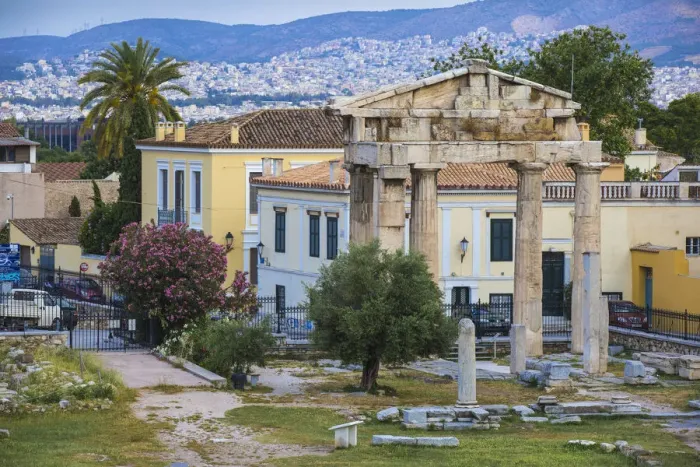 Framed Print : Greece, Attica, Athens, Roman Forum, The Gate of Athena Archegetis Framed Print : Greece, Attica, Athens, Roman Forum, The Gate of Athena Archegetis