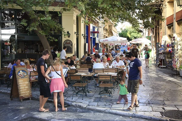 Greece, Attica, Athens, street cafes in the Plaka Ottoman district