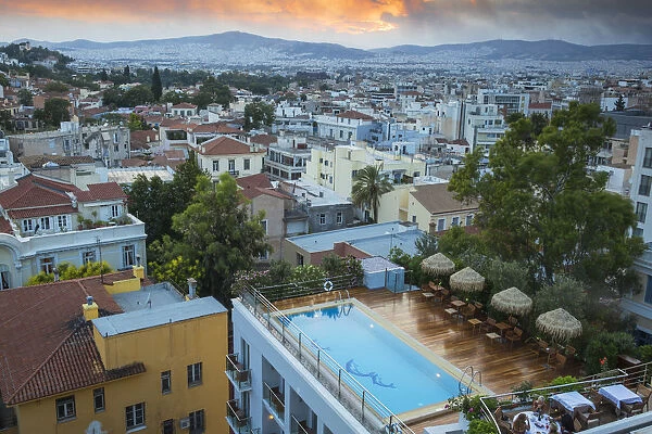 Greece, Attica, Athens, View of Central Athens