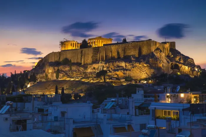 Framed Print : Greece, Attica, Athens, View of Plaka and The Acropolis Framed Print : Greece, Attica, Athens, View of Plaka and The Acropolis