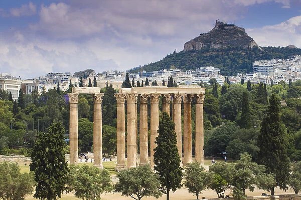 Greece, Attica, Athens, View of The Temple Of Zeus, also known as the Olympieion