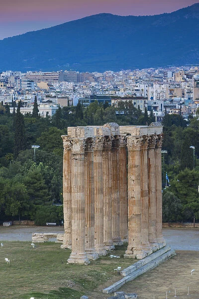 Greece, Attica, Athens, View of The Temple Of Zeus, also known as the Olympieion