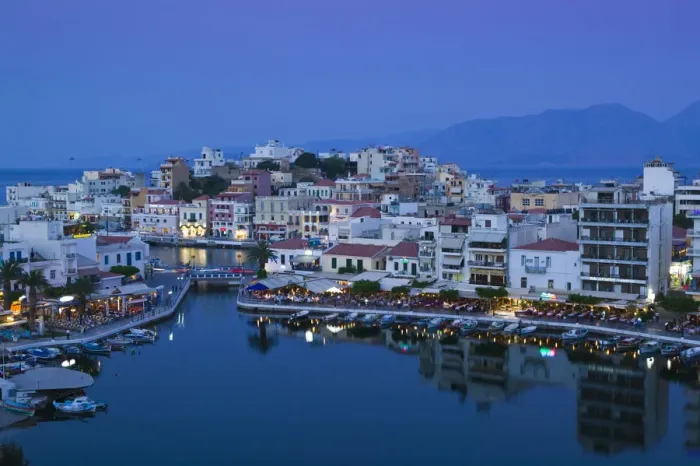Framed Print : Greece, Crete, Lasithi Province-Agios Nikolaos, Town Overview Framed Print : Greece, Crete, Lasithi Province-Agios Nikolaos, Town Overview